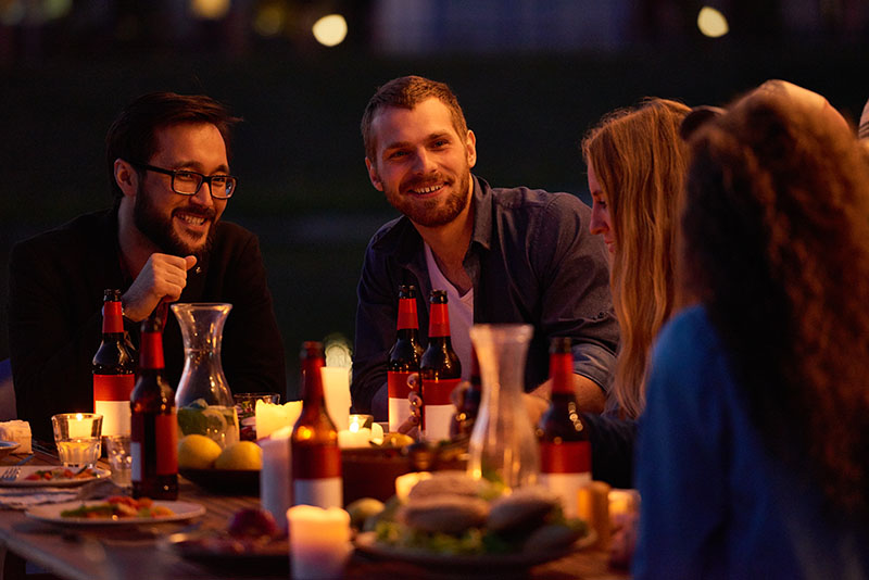 Outdoor party at night